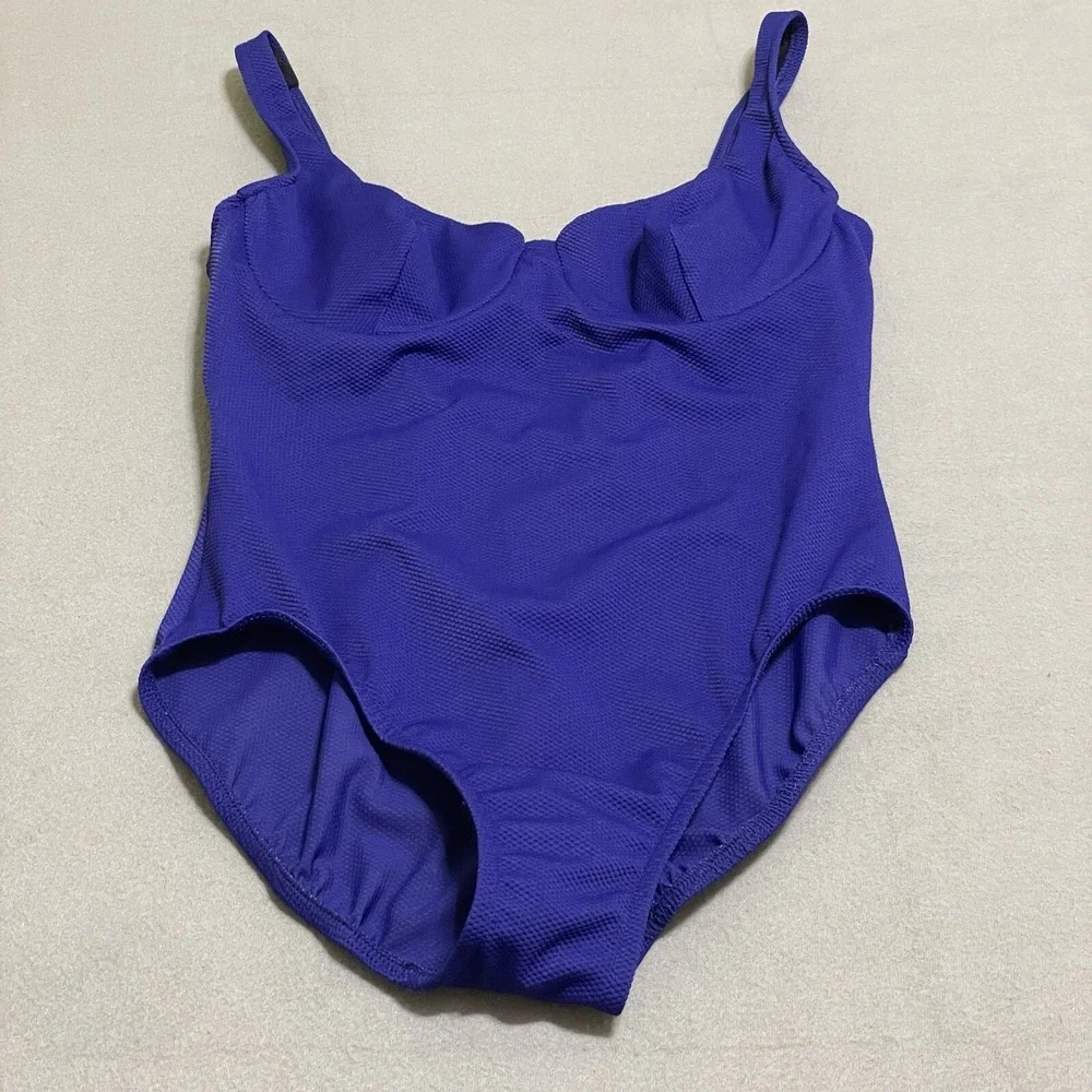Miraclesuit Womens Royal Blue One Piece Bathing Suit Underwire Cups Swimsuit L* - Picture 9 of 13